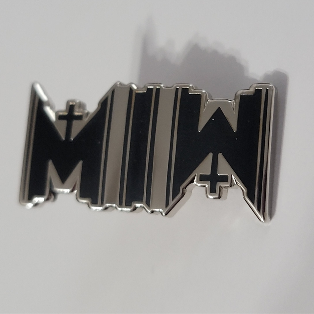 Motionless in white band logo pin lapel button new music